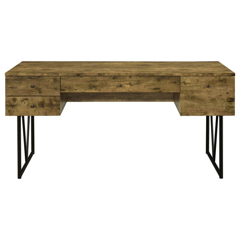 Analiese 63-inch 4-drawer Writing Desk Rustic Nutmeg-zoom-