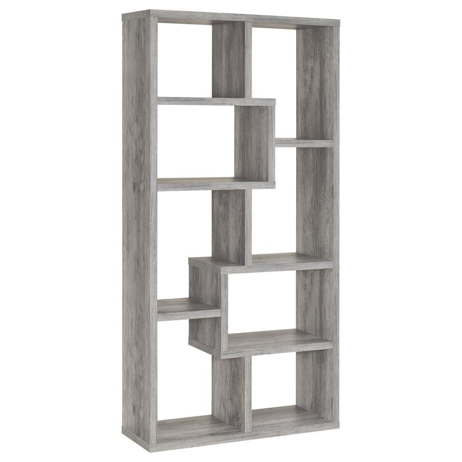 Theo 71-inch 6-shelf Bookshelf Grey Driftwood-1