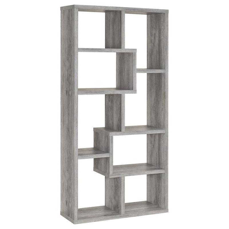 Theo 71-inch 6-shelf Bookshelf Grey Driftwood-zoom-