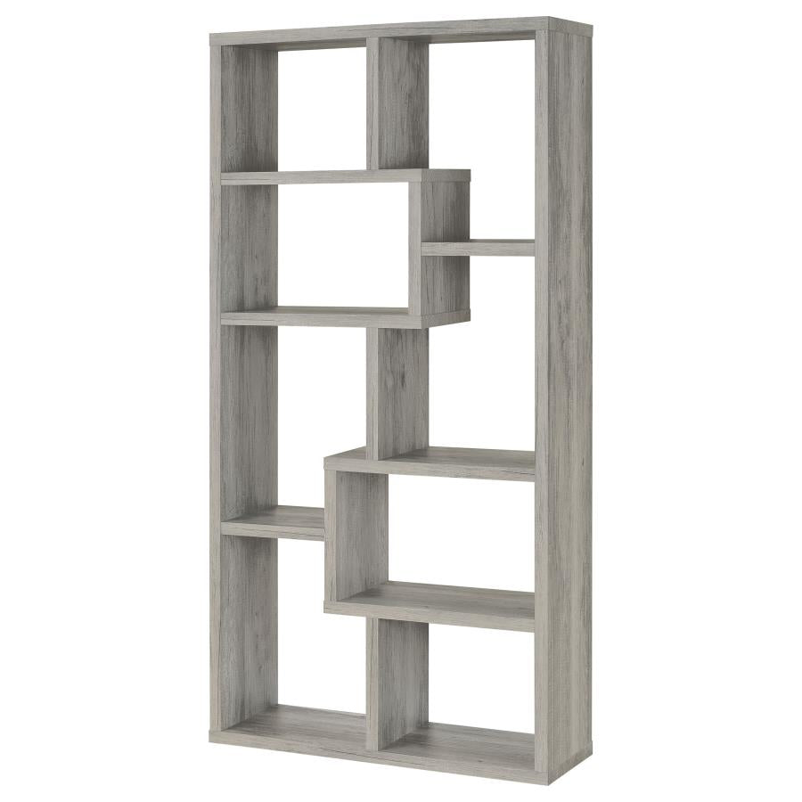 Theo 71-inch 6-shelf Bookshelf Grey Driftwood-zoom-4