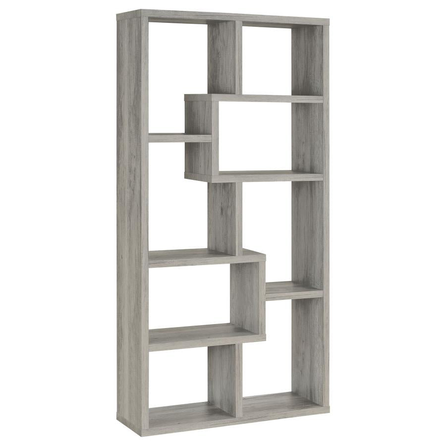 Theo 71-inch 6-shelf Bookshelf Grey Driftwood-6