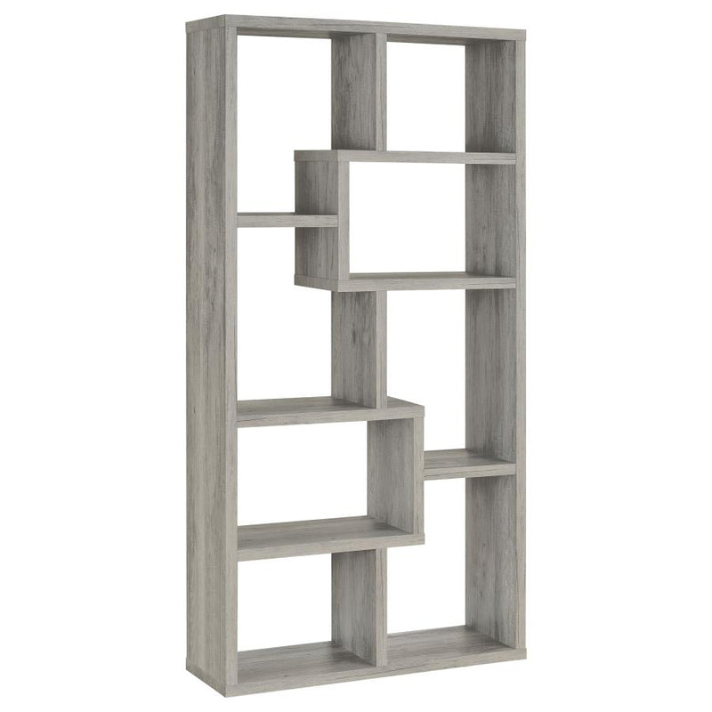 Theo 71-inch 6-shelf Bookshelf Grey Driftwood-zoom-