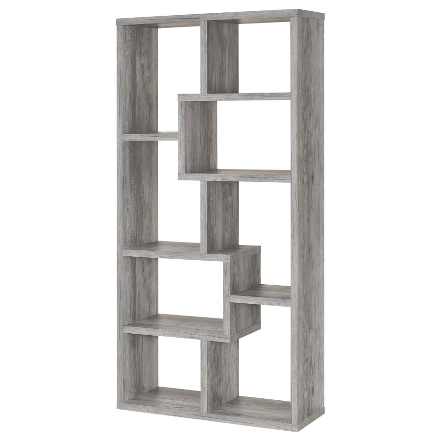 Theo 71-inch 6-shelf Bookshelf Grey Driftwood-8