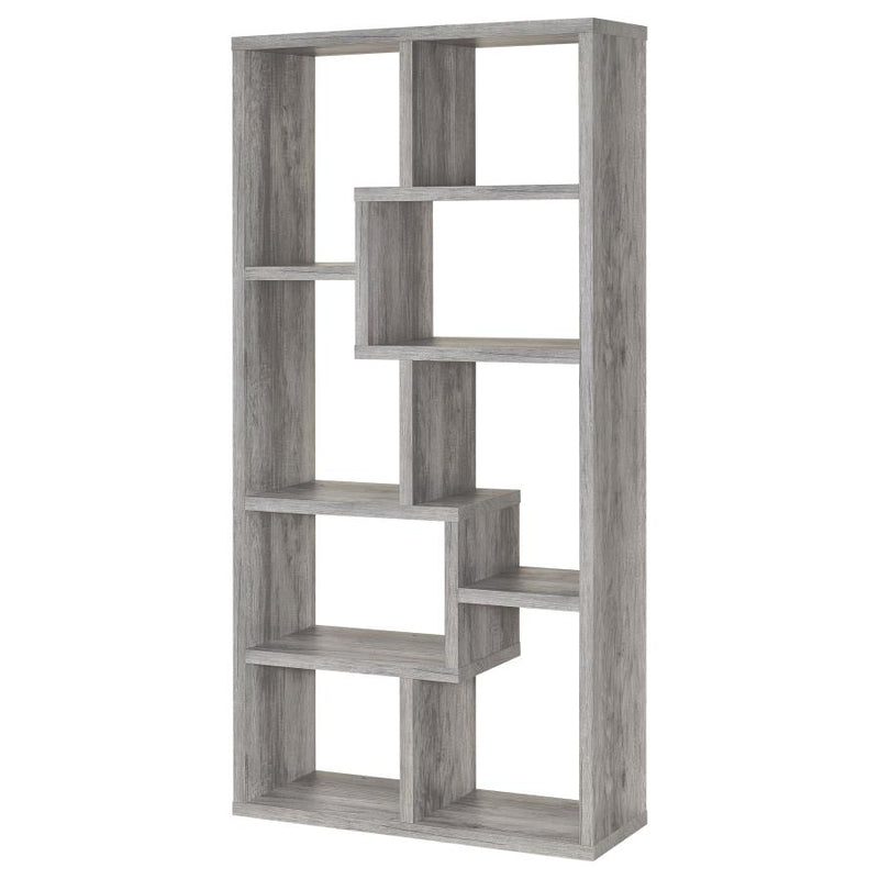 Theo 71-inch 6-shelf Bookshelf Grey Driftwood-zoom-