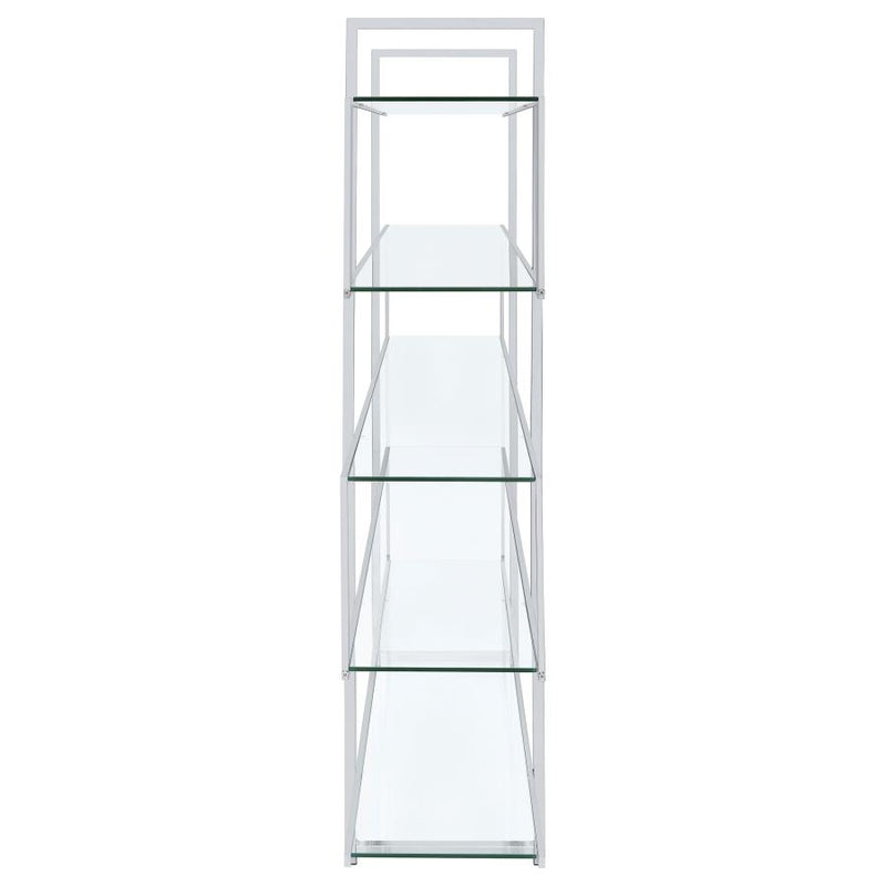 Elmer 63-inch 5-shelf Bookshelf Clear and Chrome-zoom-