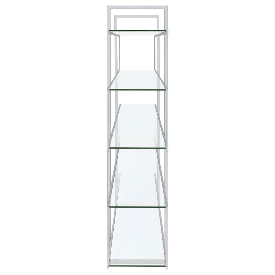 Elmer 63-inch 5-shelf Bookshelf Clear and Chrome-zoom-6