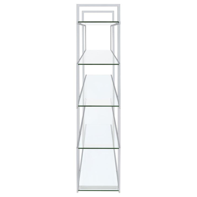 Elmer 63-inch 5-shelf Bookshelf Clear and Chrome-zoom-