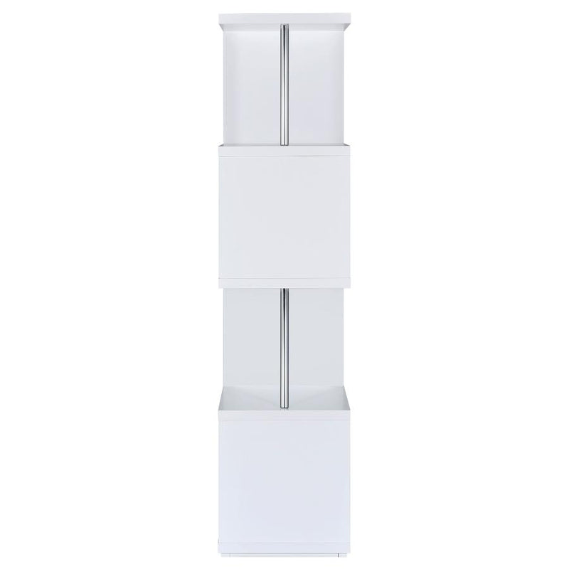 Baxter 67-inch 4-shelf Bookshelf White and Chrome-zoom-