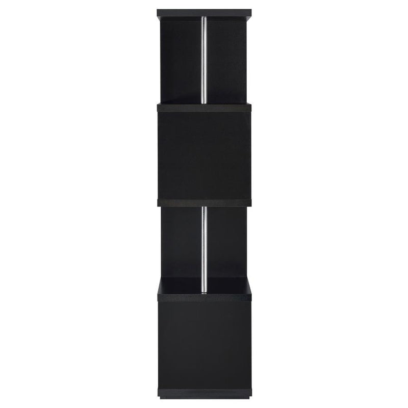 Baxter 67-inch 4-shelf Bookshelf Black and Chrome-zoom-