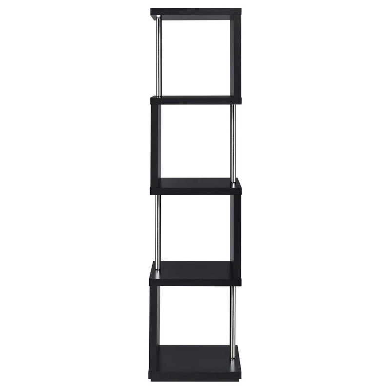 Baxter 67-inch 4-shelf Bookshelf Black and Chrome-zoom-