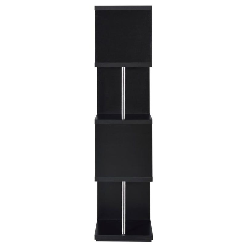Baxter 67-inch 4-shelf Bookshelf Black and Chrome-zoom-