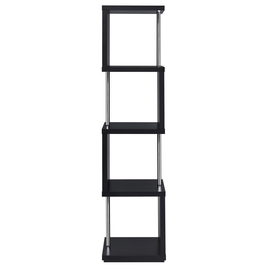 Baxter 67-inch 4-shelf Bookshelf Black and Chrome-zoom-9