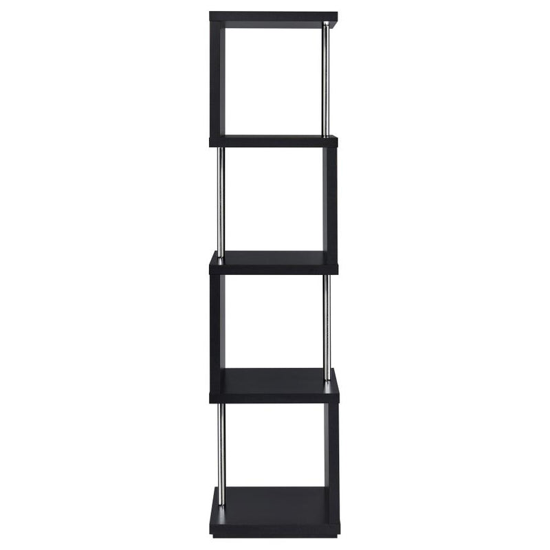 Baxter 67-inch 4-shelf Bookshelf Black and Chrome-zoom-