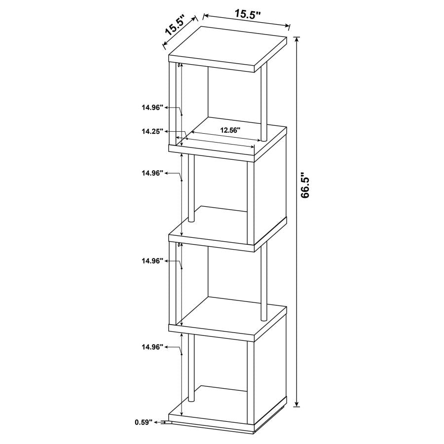 Baxter 67-inch 4-shelf Bookshelf Black and Chrome-11