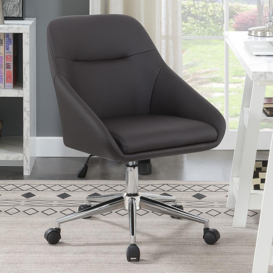 Jackman Upholstered Adjustable Home Office Desk Chair Brown-2