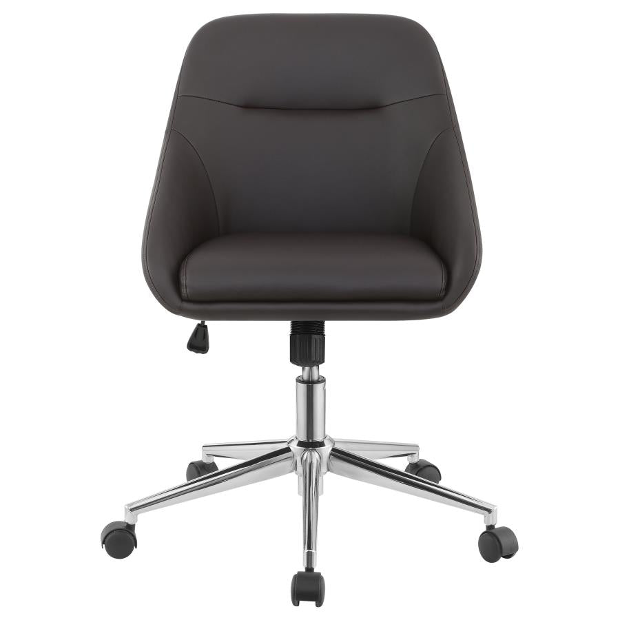 Jackman Upholstered Adjustable Home Office Desk Chair Brown-3