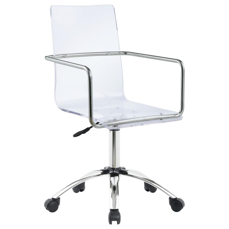 Amaturo Acrylic Adjustable Home Office Desk Chair Clear-zoom-1