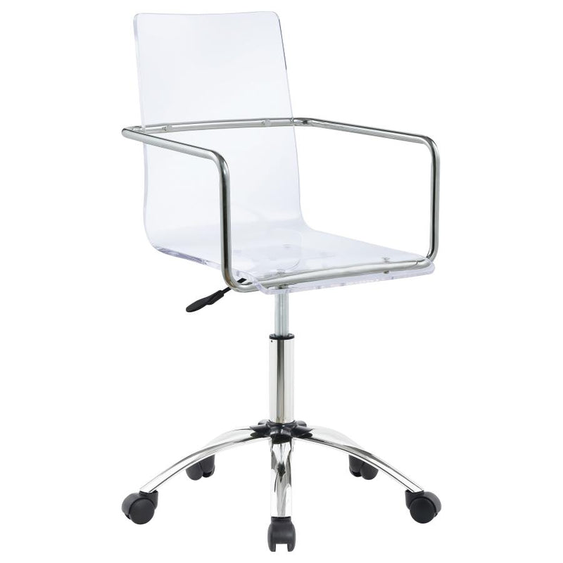 Amaturo Acrylic Adjustable Home Office Desk Chair Clear-zoom-