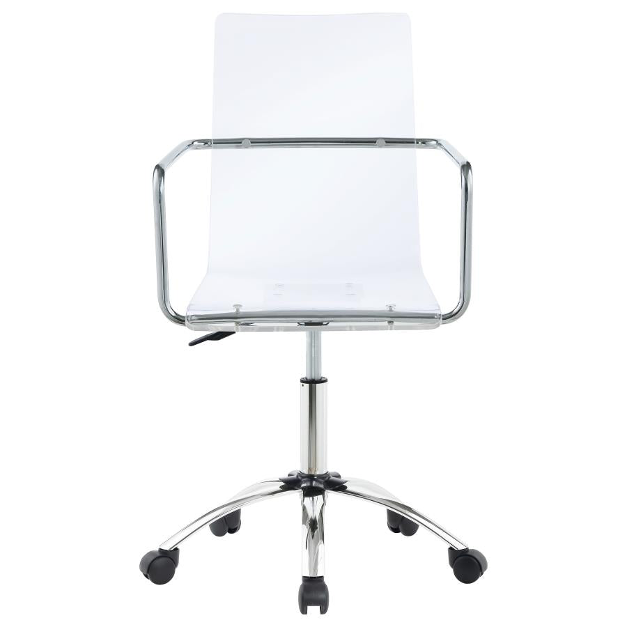 Amaturo Acrylic Adjustable Home Office Desk Chair Clear-zoom-4
