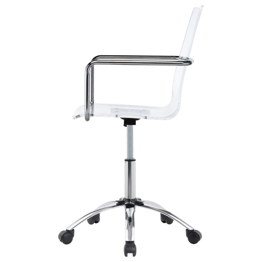 Amaturo Acrylic Adjustable Home Office Desk Chair Clear-zoom-5