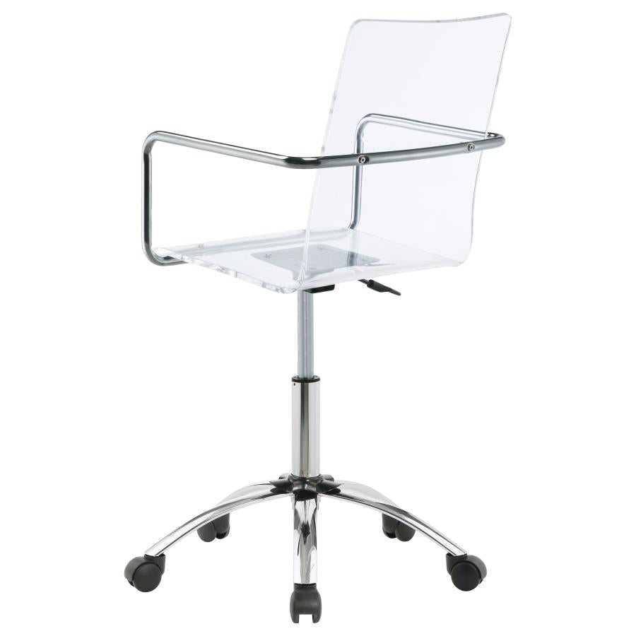 Amaturo Acrylic Adjustable Home Office Desk Chair Clear-zoom-6