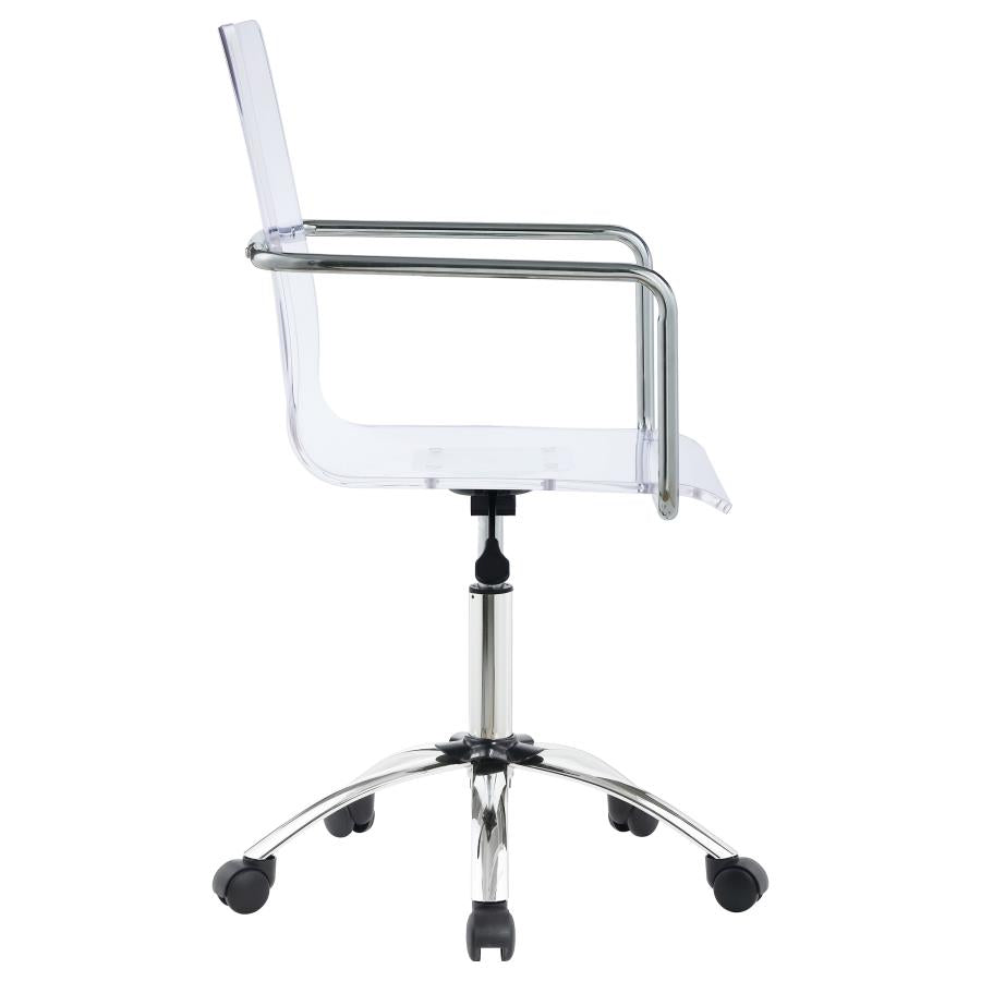 Amaturo Acrylic Adjustable Home Office Desk Chair Clear-zoom-8