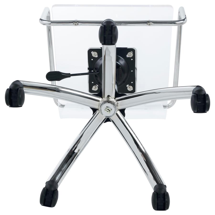 Amaturo Acrylic Adjustable Home Office Desk Chair Clear-zoom-9