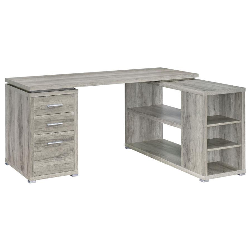 Yvette 60-inch 3-drawer L-Shape Computer Desk Grey Driftwood-zoom-