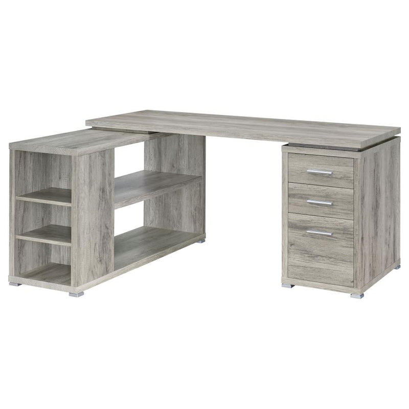 Yvette 60-inch 3-drawer L-Shape Computer Desk Grey Driftwood-zoom-
