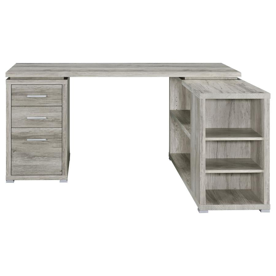 Yvette 60-inch 3-drawer L-Shape Computer Desk Grey Driftwood-zoom-5