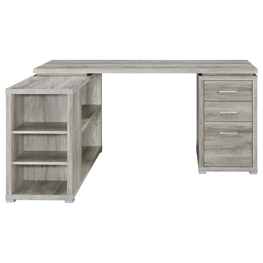 Yvette 60-inch 3-drawer L-Shape Computer Desk Grey Driftwood-6