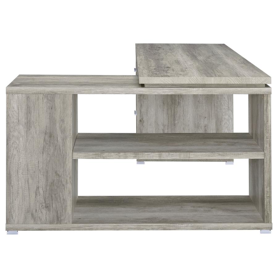 Yvette 60-inch 3-drawer L-Shape Computer Desk Grey Driftwood-7