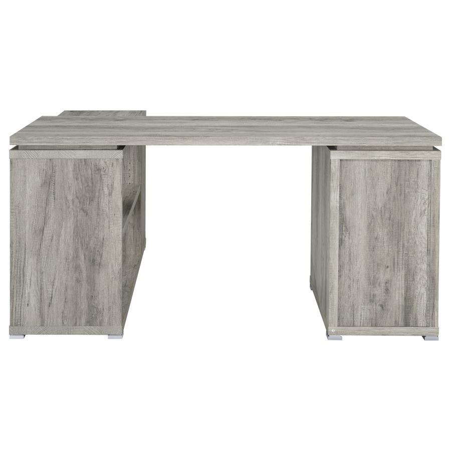 Yvette 60-inch 3-drawer L-Shape Computer Desk Grey Driftwood-zoom-8