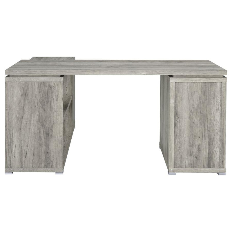 Yvette 60-inch 3-drawer L-Shape Computer Desk Grey Driftwood-zoom-