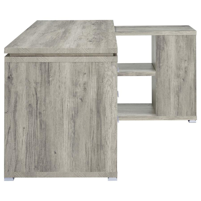 Yvette 60-inch 3-drawer L-Shape Computer Desk Grey Driftwood-zoom-