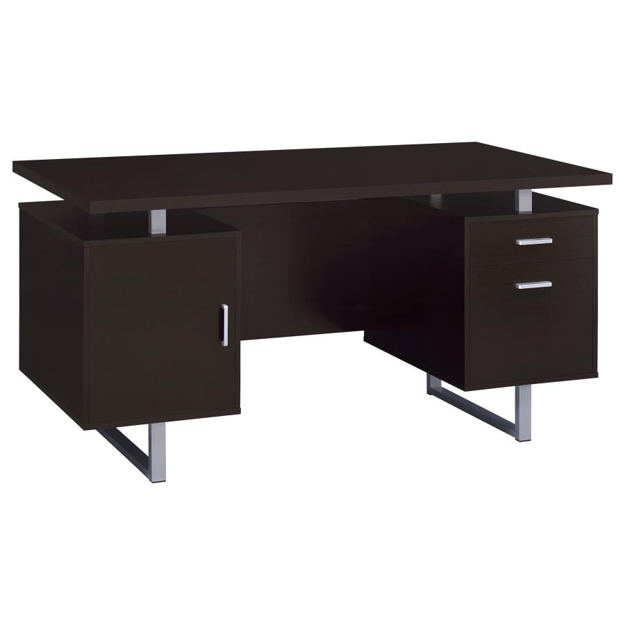 Lawtey 60-inch 2-drawer Office Computer Desk Cappuccino-zoom-1