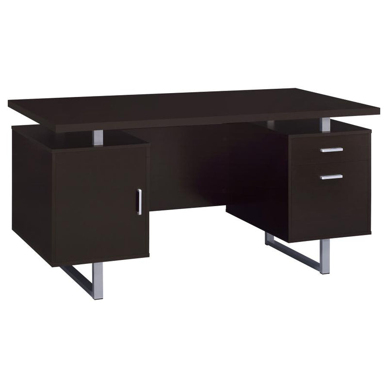 Lawtey 60-inch 2-drawer Office Computer Desk Cappuccino-zoom-