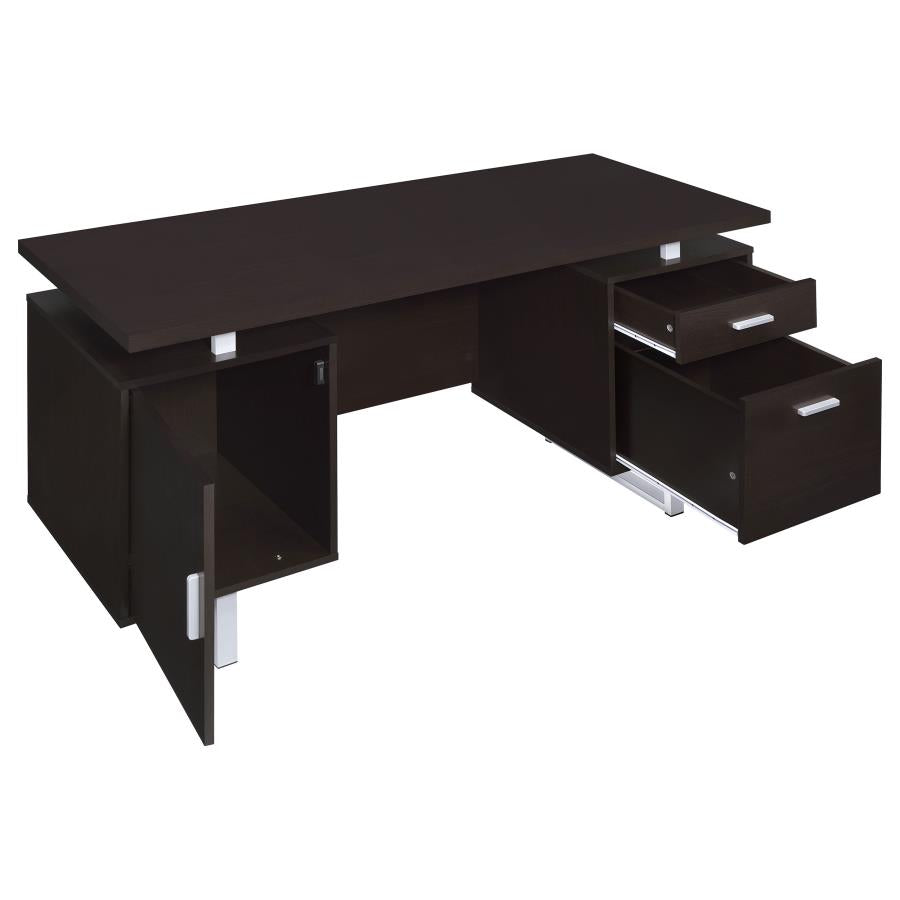 Lawtey 60-inch 2-drawer Office Computer Desk Cappuccino-zoom-3