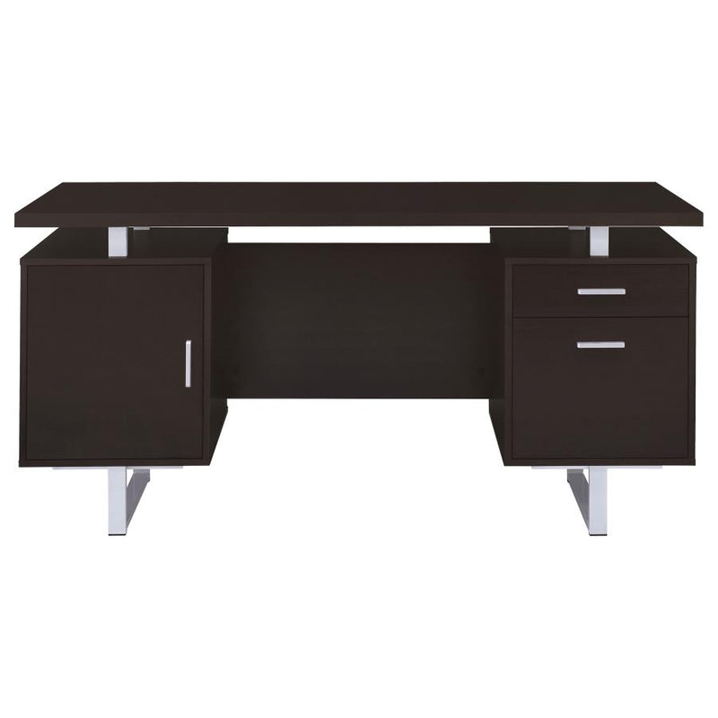 Lawtey 60-inch 2-drawer Office Computer Desk Cappuccino-zoom-