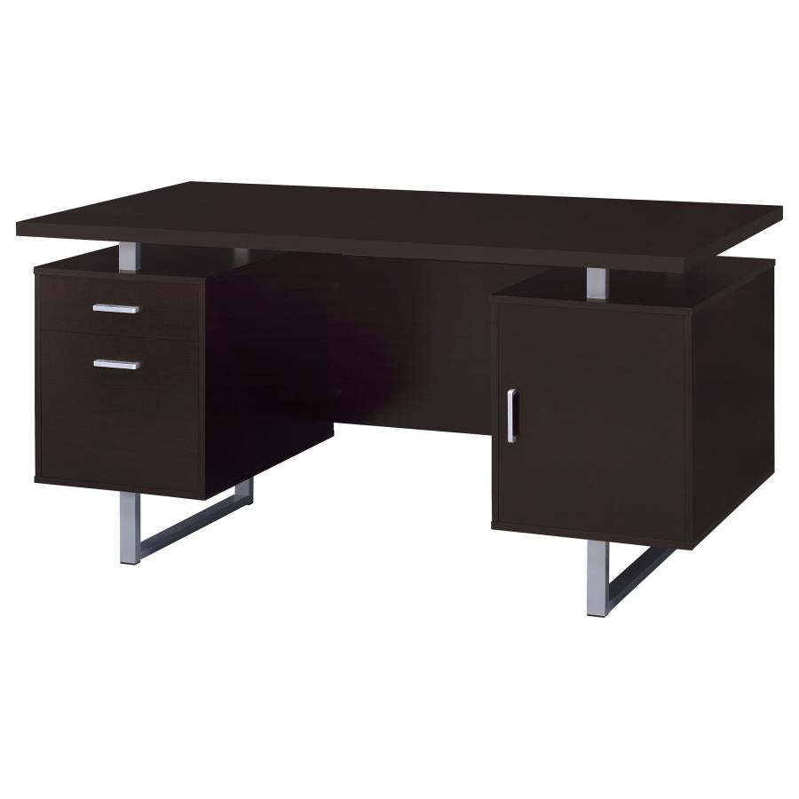 Lawtey 60-inch 2-drawer Office Computer Desk Cappuccino-zoom-5