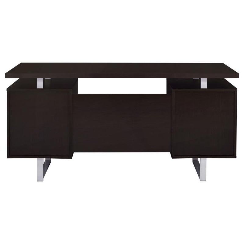 Lawtey 60-inch 2-drawer Office Computer Desk Cappuccino-zoom-