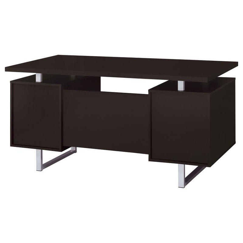 Lawtey 60-inch 2-drawer Office Computer Desk Cappuccino-zoom-
