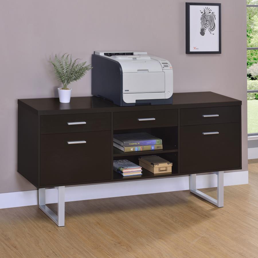 Lawtey 5-drawer Home Office Storage Credenza Cappuccino-zoom-2
