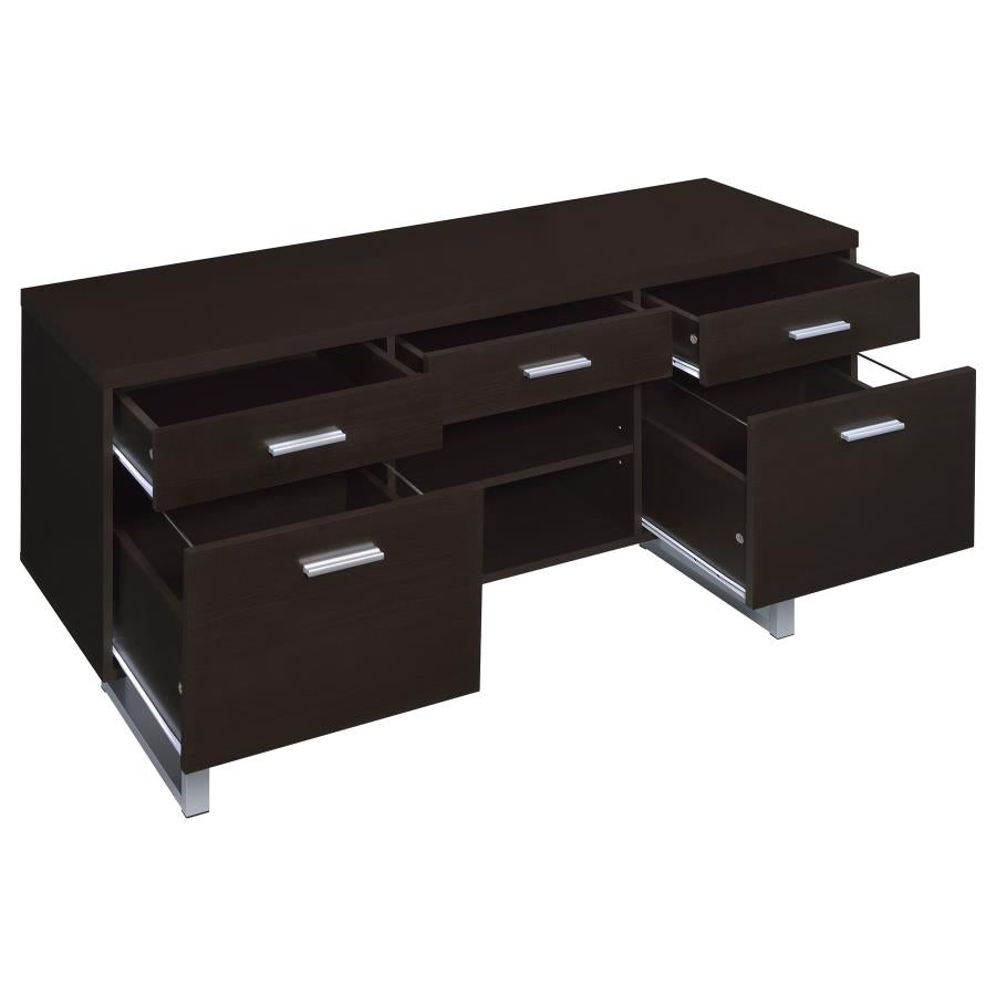 Lawtey 5-drawer Home Office Storage Credenza Cappuccino-3
