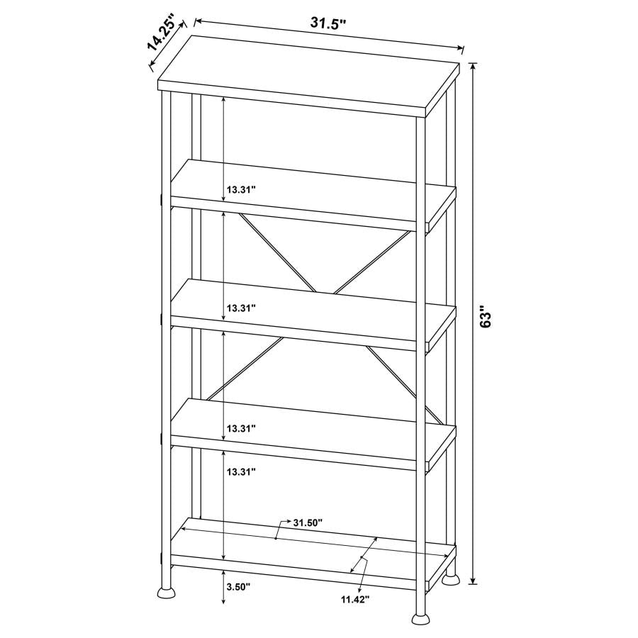Analiese 2-piece Computer Desk Bookcase Set Rustic Nutmeg-zoom-15
