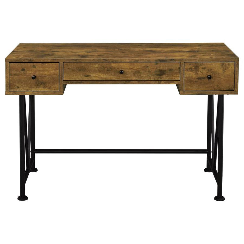Analiese 47-inch 3-drawer Writing Desk Rustic Nutmeg-zoom-