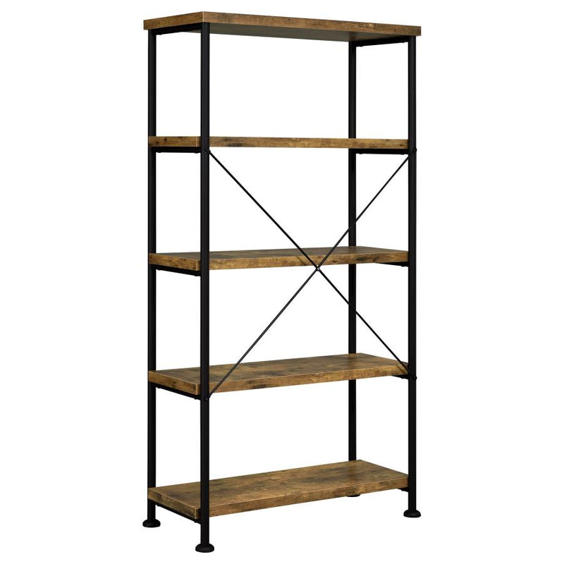 Analiese 63-inch 4-shelf Bookshelf Rustic Nutmeg-zoom-