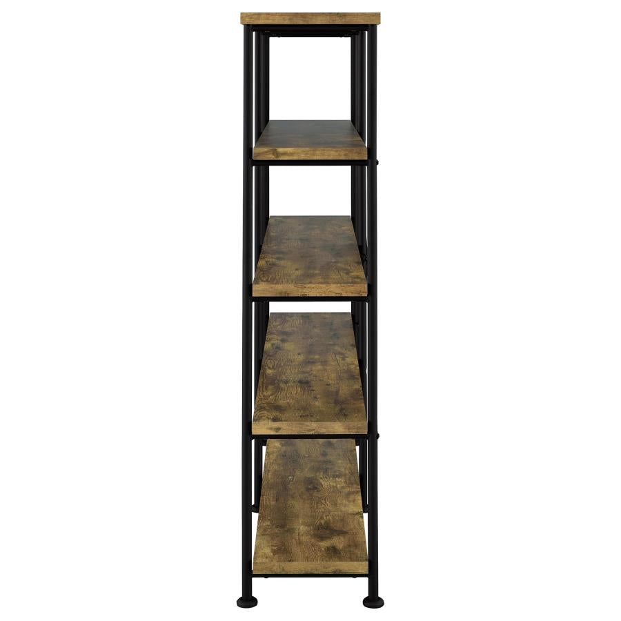 Analiese 63-inch 4-shelf Double Bookshelf Rustic Nutmeg-zoom-5