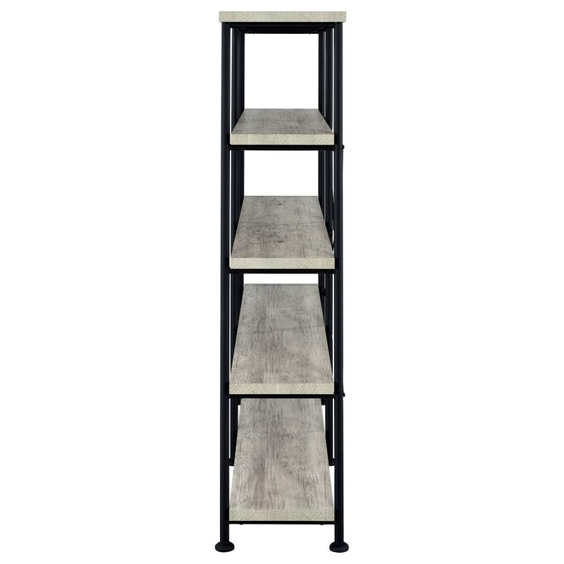 Analiese 63-inch 4-shelf Double Bookshelf Grey Driftwood-zoom-