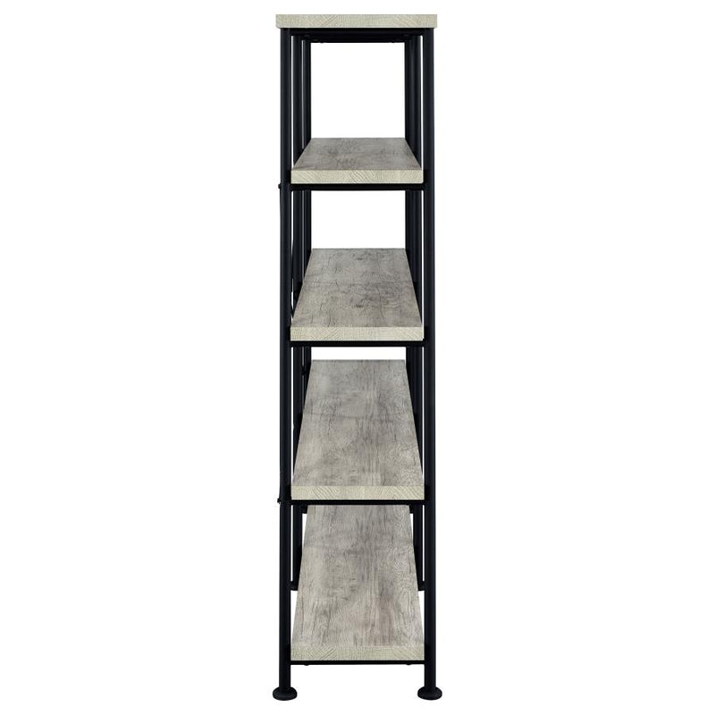 Analiese 63-inch 4-shelf Double Bookshelf Grey Driftwood-zoom-